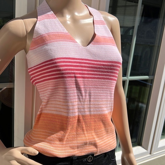 Axcess Pretty pink/orange color fade sweater tank top - Picture 1 of 9